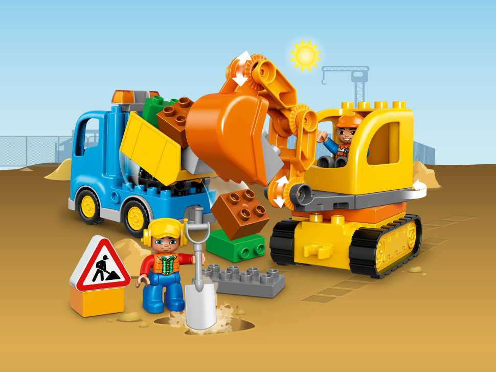 Конструктор Lego Duplo: грузовик и гусеничный экскаватор (10812)