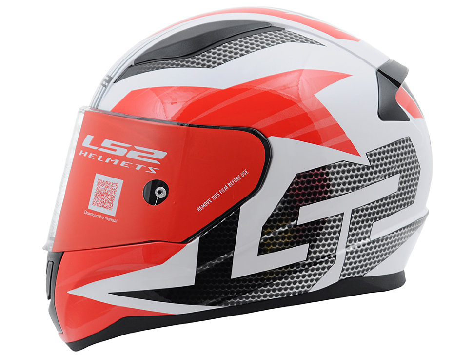 Мотошлем LS2 FF353 Rapid Grid White/Red