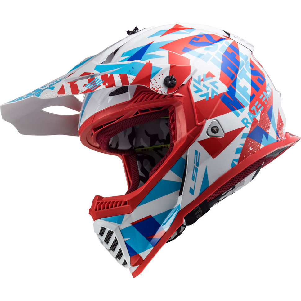 Мотошлем LS2 MX437 Fast Evo Funky Red/White