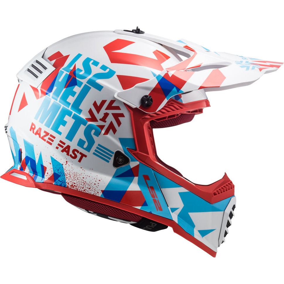 Мотошлем LS2 MX437 Fast Evo Funky Red/White