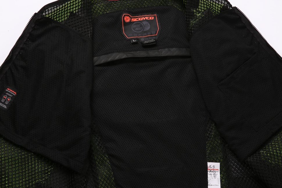 Светоотражающий мотожилет с защитой Scoyco JK46 Green