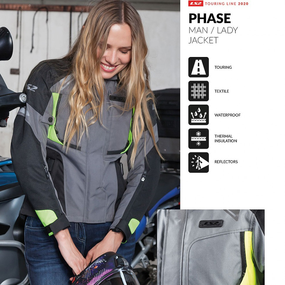 Мотокуртка жіноча LS2 Phase Lady Jacket Black /Yellow