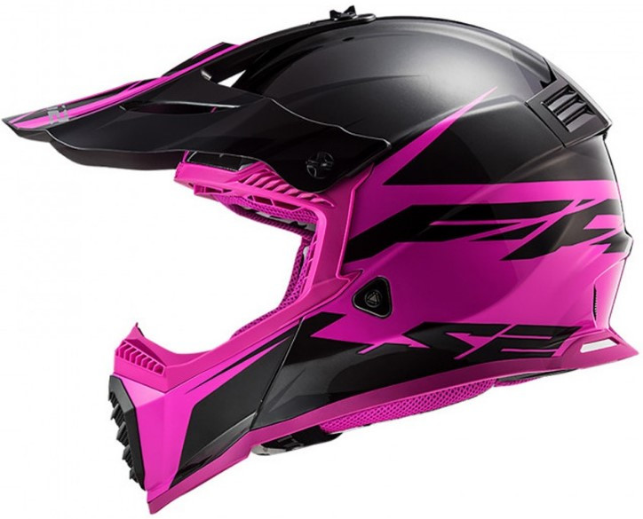 Мотошлем LS2 MX437 Fast Evo Roar Matt Black Purple