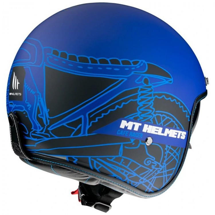 Мотошлем MT Helmets Jet Le Mans 2 SV Cafe Racer Blue