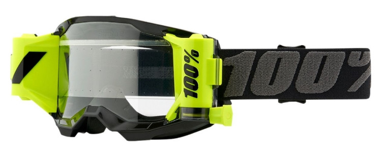 Мото окуляри 100% Strata 2 Forecast Goggle Black - Clear Lens, Roll-Off (50421-901-01)