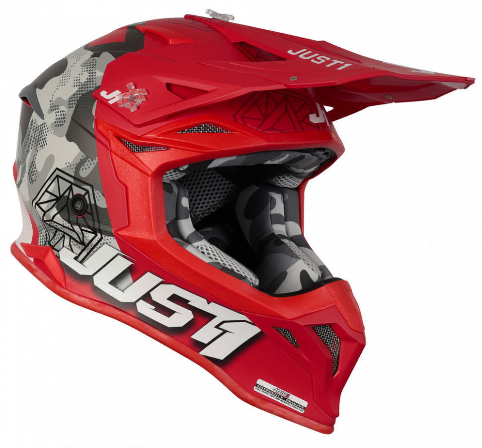 Мотошлем Just1 J39 Kinetic Camo Black/Grey/Red Matt