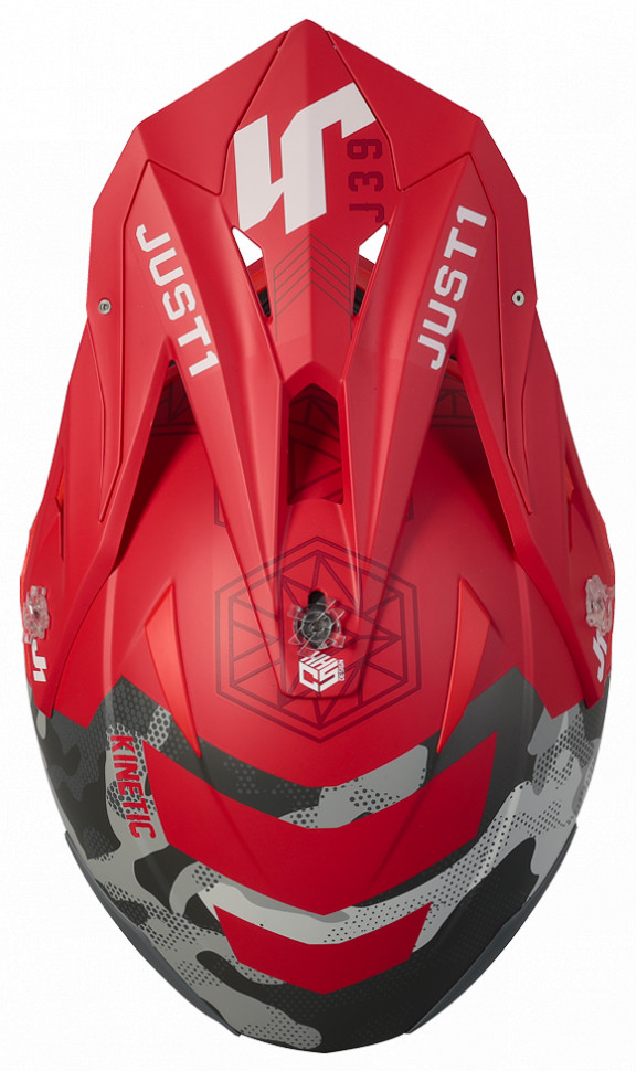Мотошлем Just1 J39 Kinetic Camo Black/Grey/Red Matt