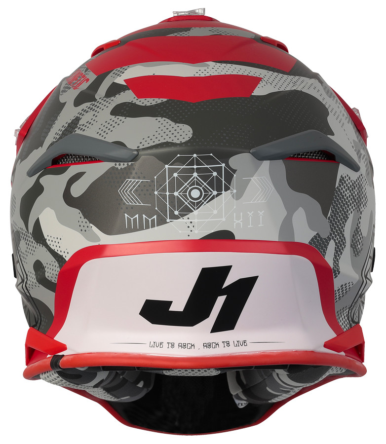 Мотошлем Just1 J39 Kinetic Camo Black/Grey/Red Matt