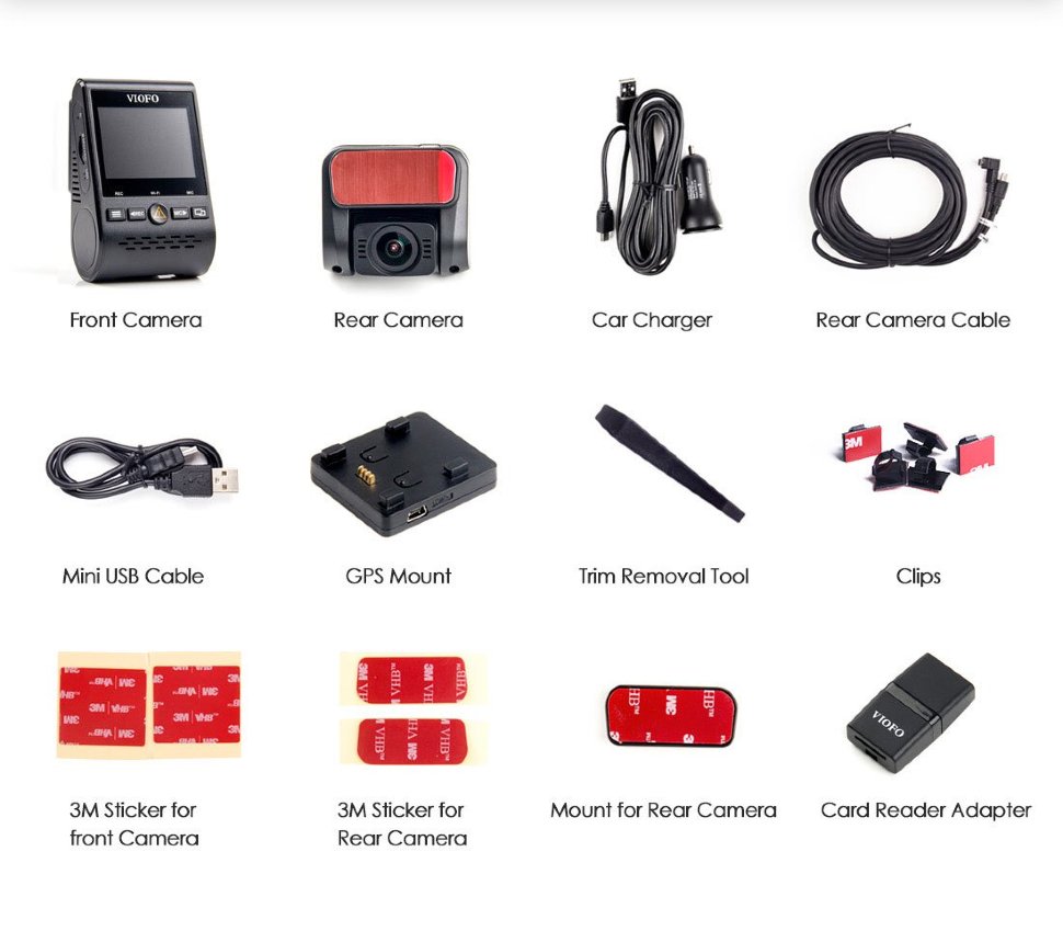 Відеореєстратор Viofo A129 Pro Duo Ultra 4K з GPS і камерою заднього виду