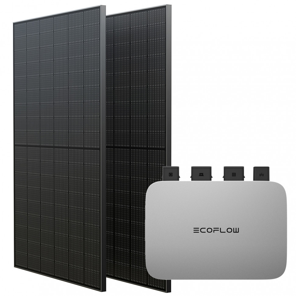 Комплект EcoFlow PowerStream – мікроінвертор 600W + 2 x 400W сонячні панелі (EFPowerStreamMI-EU-600W/ZPTSP300-2-AKIT-4/EFL-SuperFlatMC4Cable)