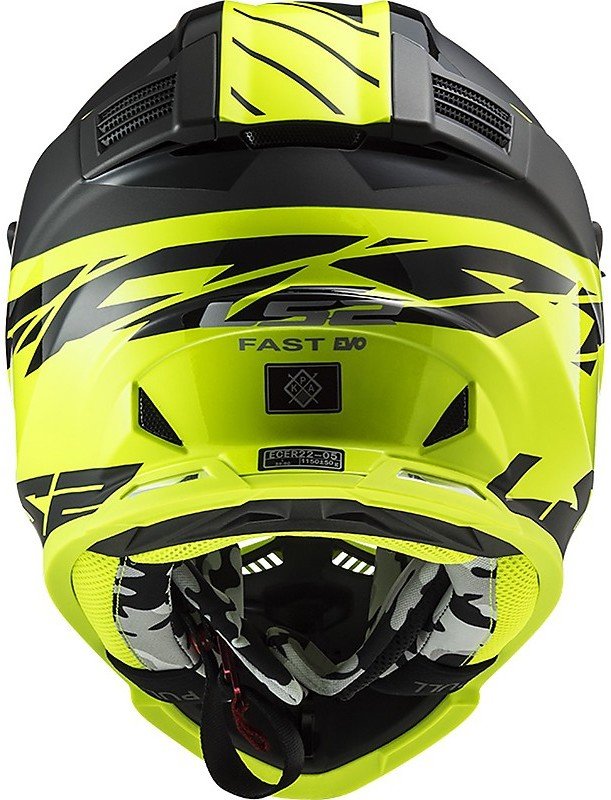Мотошлем LS2 MX437 Fast Evo Roar Black Hi-Vis Yellow
