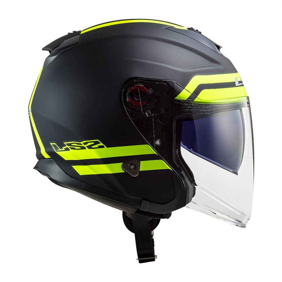 Мотошлем LS2 OF521 Infinity Hyper Matt Titanium H-V Yellow