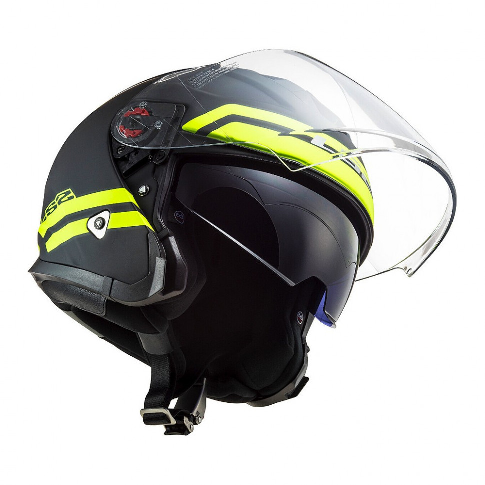 Мотошлем LS2 OF521 Infinity Hyper Matt Titanium H-V Yellow