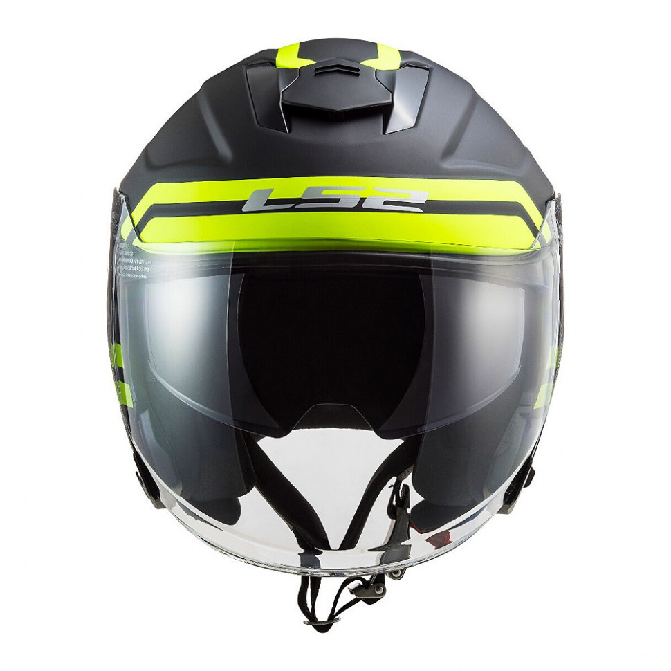 Мотошлем LS2 OF521 Infinity Hyper Matt Titanium H-V Yellow