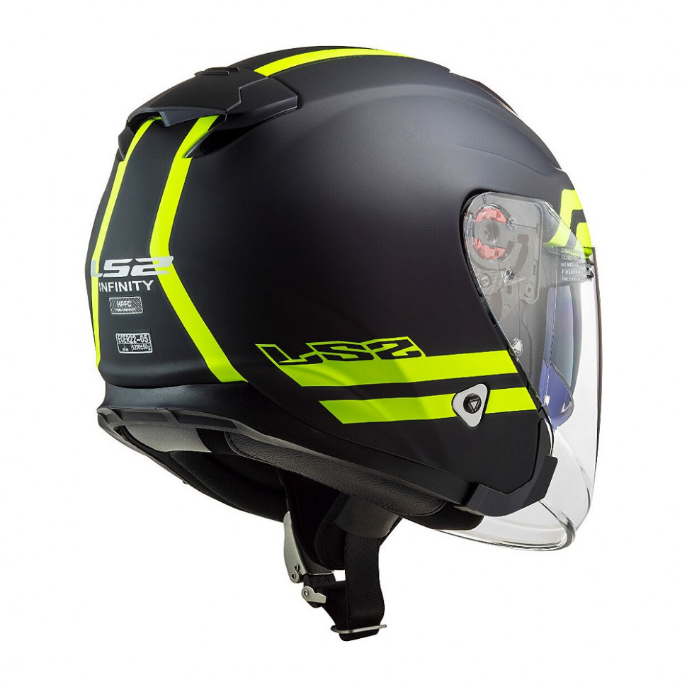 Мотошлем LS2 OF521 Infinity Hyper Matt Titanium H-V Yellow