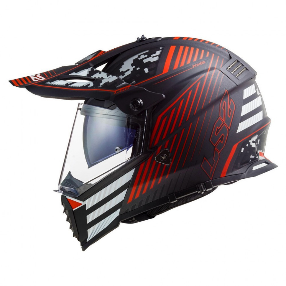 Мотошлем LS2 MX436 Pioneer Evo Saturn Matt Black Red