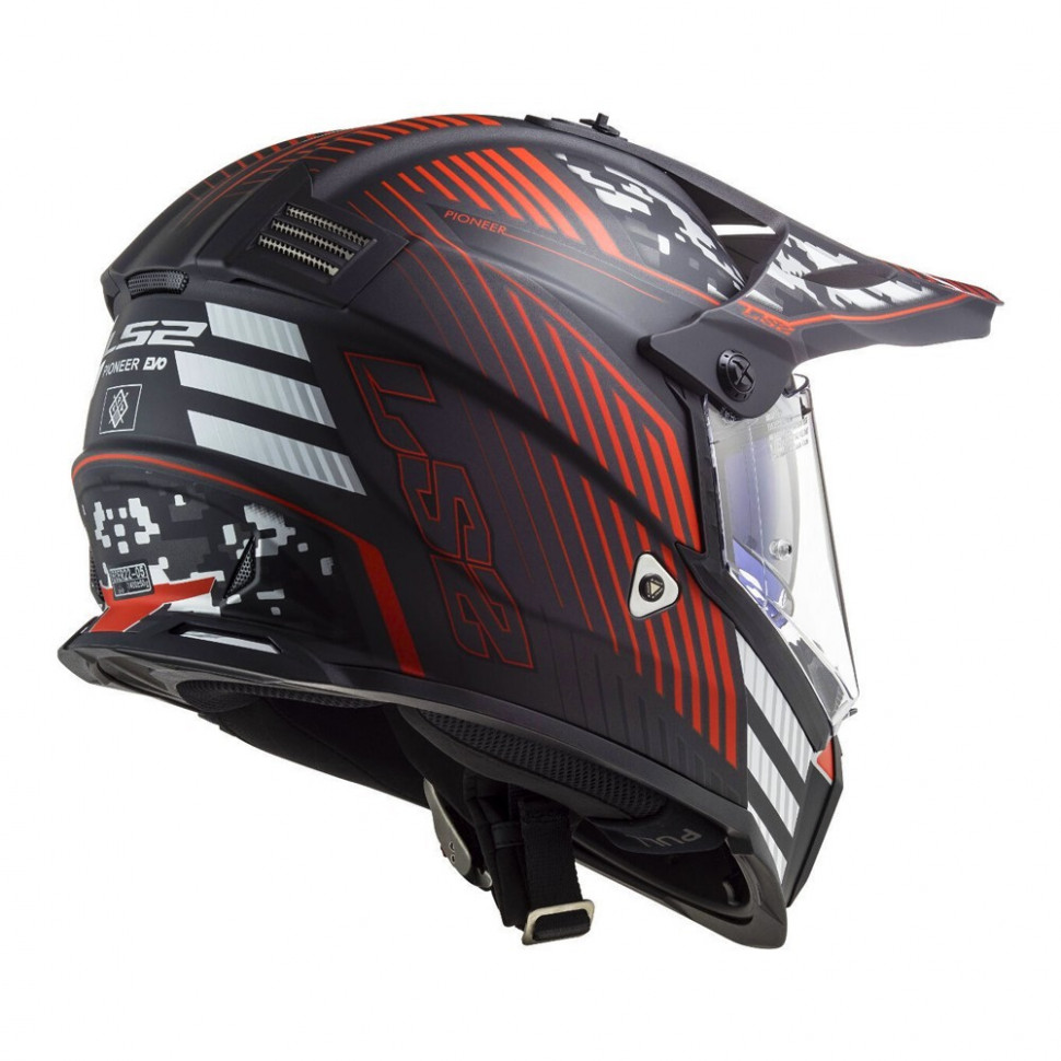 Мотошлем LS2 MX436 Pioneer Evo Saturn Matt Black Red