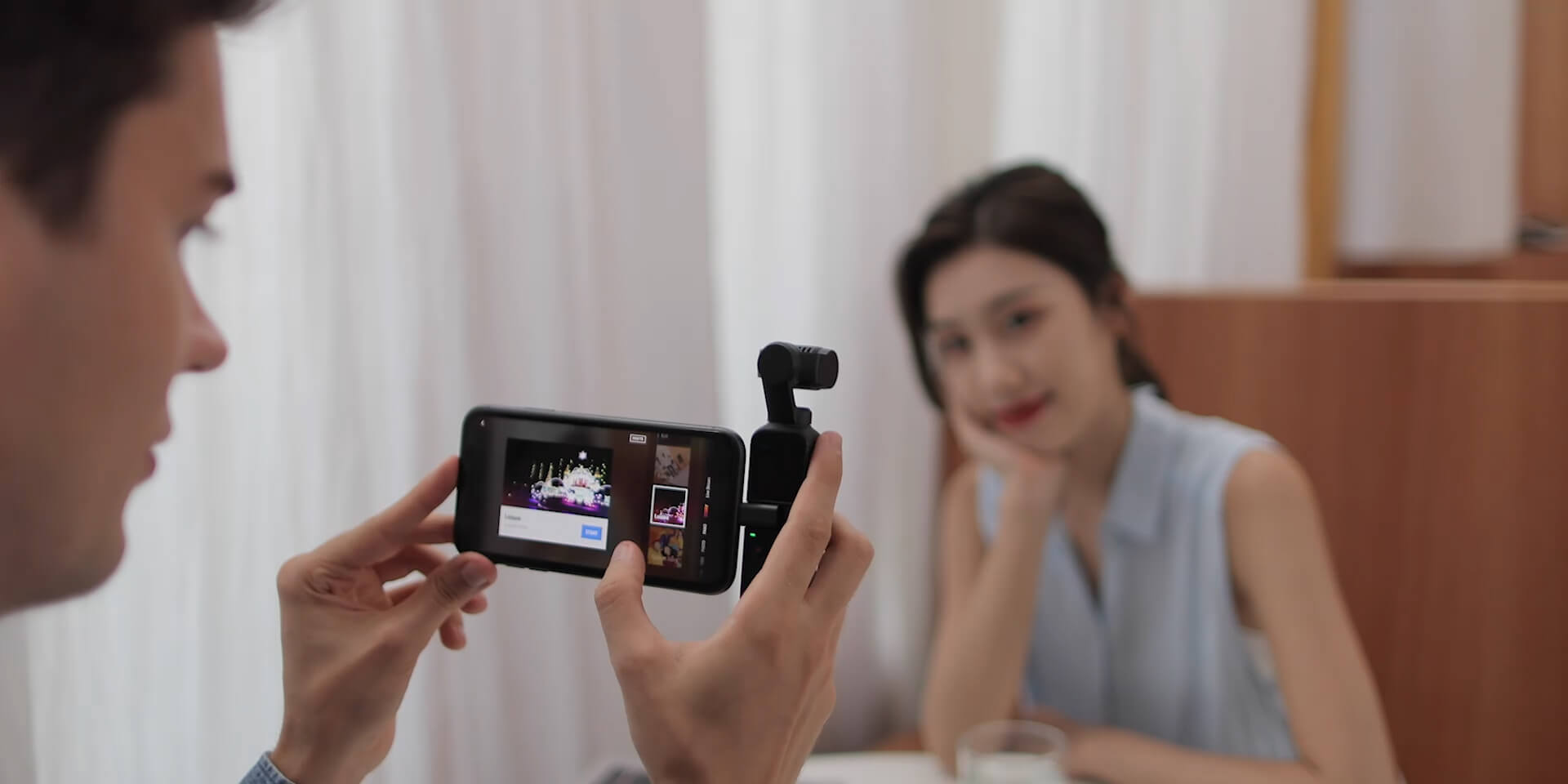 Cтедікам з камерою DJI Pocket 2 Exclusive Combo Sunset White