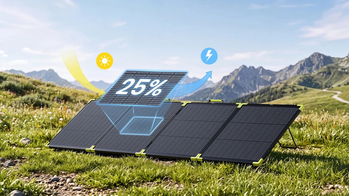 КПД солнечной панели Fossibot SP200 Pro до 25%